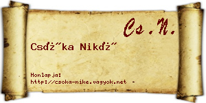 Csóka Niké névjegykártya
